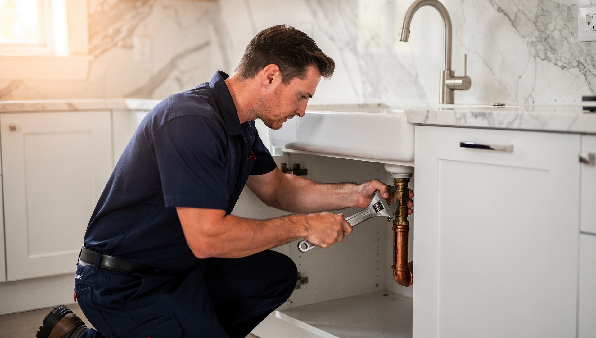 Plumbing work being completed on a home water line
